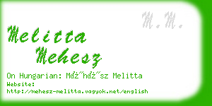 melitta mehesz business card